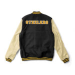 NFL Pittsburgh Steelers Black And Cream Varsity Jacket
