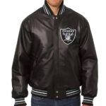 NFL Team Las Vegas Raiders Black Leather Jacket