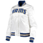 NFL Team Los Angeles Rams White Satin Jacket