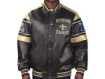 NFL Team New Orleans Saints Multicolor Leather Jacket