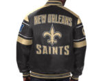 NFL Team New Orleans Saints Multicolor Leather Jacket