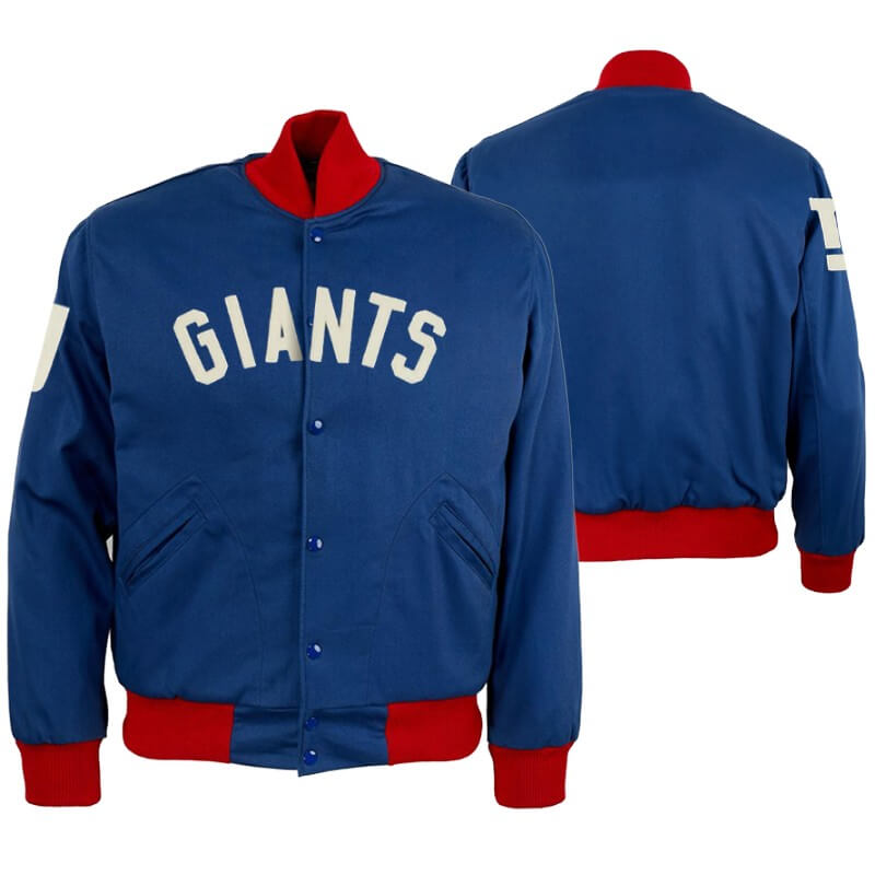 NFL Team New York Giants Blue Satin Jacket (1) NFL Team New York Giants Blue Satin Jacket