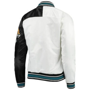 NFL Jacksonville Jaguars White Black Satin Jacket
