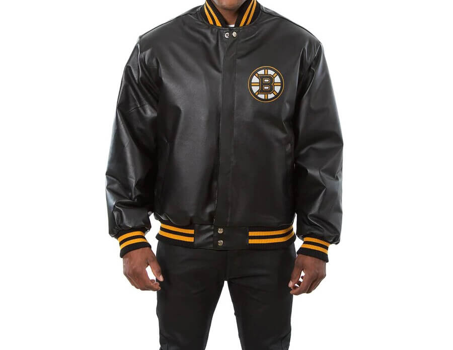 NHL Boston Bruins Leather Black Jacket (1) NHL Boston Bruins Leather Black Jacket