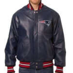 Navy Blue New England Patriots NFL Leather Jacket
