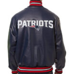 Navy Blue New England Patriots NFL Leather Jacket