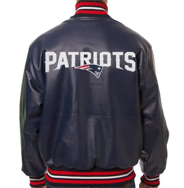 Navy Blue New England Patriots NFL Leather Jacket