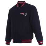 Navy Blue New England Patriots NFL Wool Jacket