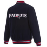 Navy Blue New England Patriots NFL Wool Jacket
