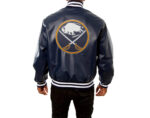 Navy Buffalo Sabres Leather NHL Jacket