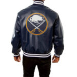 Navy Buffalo Sabres Leather NHL Jacket