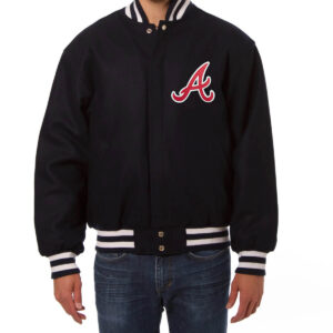 Navy MLB Atlanta Braves Varsity Jacket