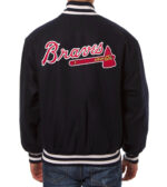 Navy MLB Atlanta Braves Varsity Jacket