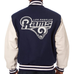 Navy White NFL Los Angeles Rams Varsity Jacket