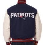 New England Patriots Navy Blue And White Varsity Jacket