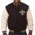New Orleans Saints NFL Brown And Cream Varsity Jacket