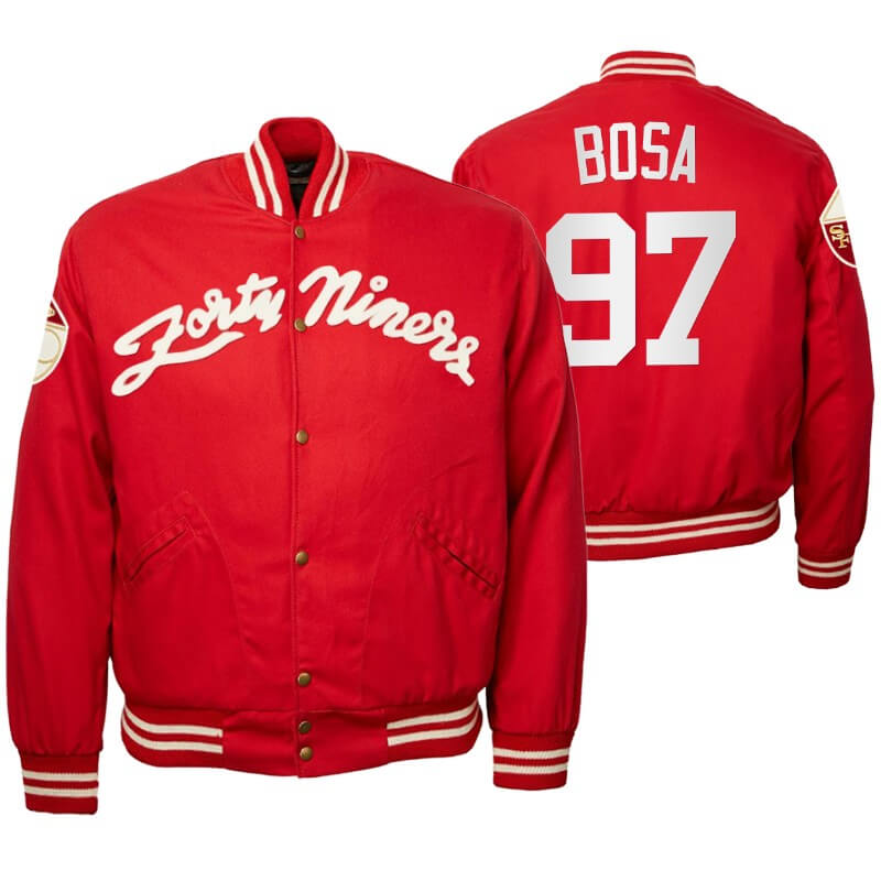 Nick Bosa NFL San Francisco 49ers Satin Jacket (1) Nick Bosa NFL San Francisco 49ers Satin Jacket