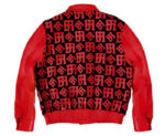 Red JH Monogram Wool And Leather Jacket
