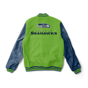 Seattle Seahawks Light Green And Blue Varsity Jacket