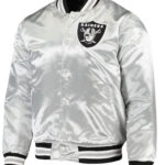 Silver Las Vegas Raiders NFL Satin Jacket