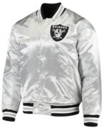 Silver Las Vegas Raiders NFL Satin Jacket