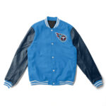 Tennessee Titans Light Blue And Navy Varsity Jacket