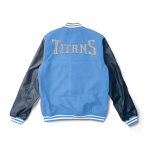 Tennessee Titans Light Blue And Navy Varsity Jacket