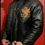 Vintage Disney 75 Years Black Leather Jacket