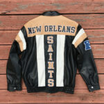 Vintage NFL New Orleans Saints Black Leather Jacket