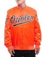 Vintage Orange MLB Baltimore Orioles Satin Jacket