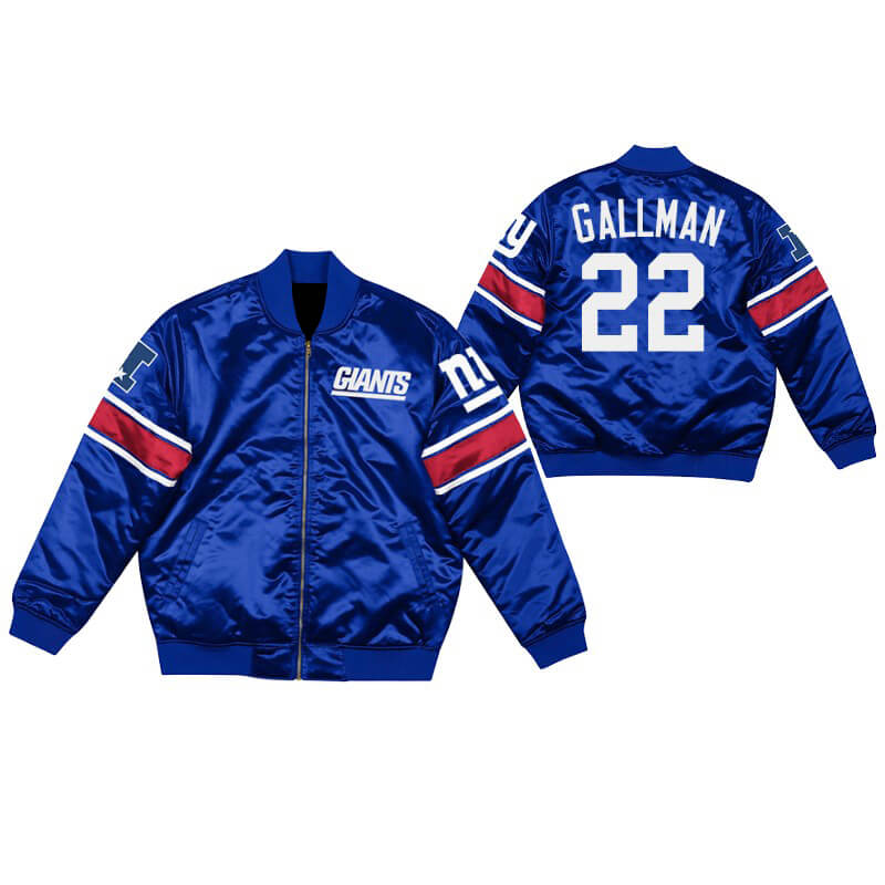 Wayne Gallman New York Giants NFL Satin Jacket (1) Wayne Gallman New York Giants NFL Satin Jacket