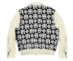 White JH Monogram Wool And Leather Jacket