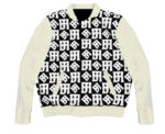 White JH Monogram Wool And Leather Jacket