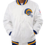 White Los Angeles Rams NFL Satin Jacket