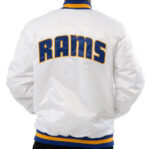 White Los Angeles Rams NFL Satin Jacket