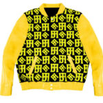 Yellow JH Monogram Wool And Leather Jacket