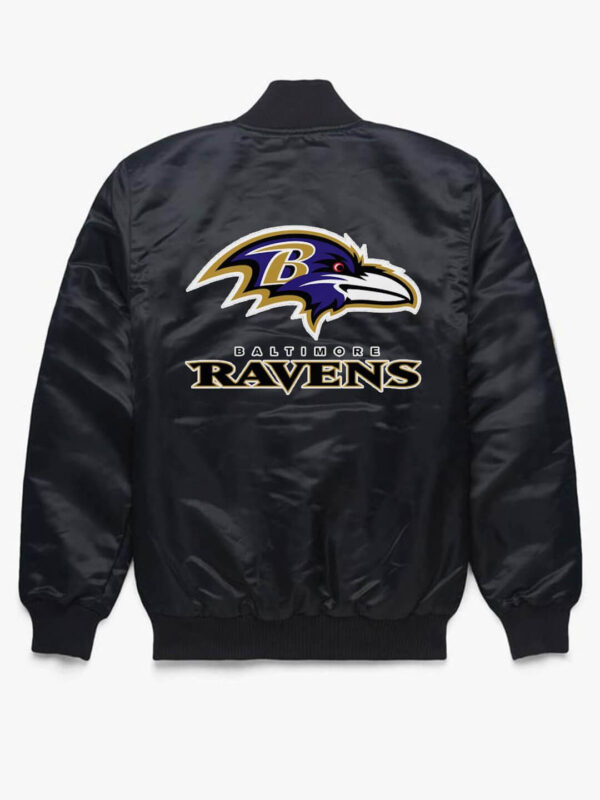 Black Baltimore Ravens NFL Satin Jacket