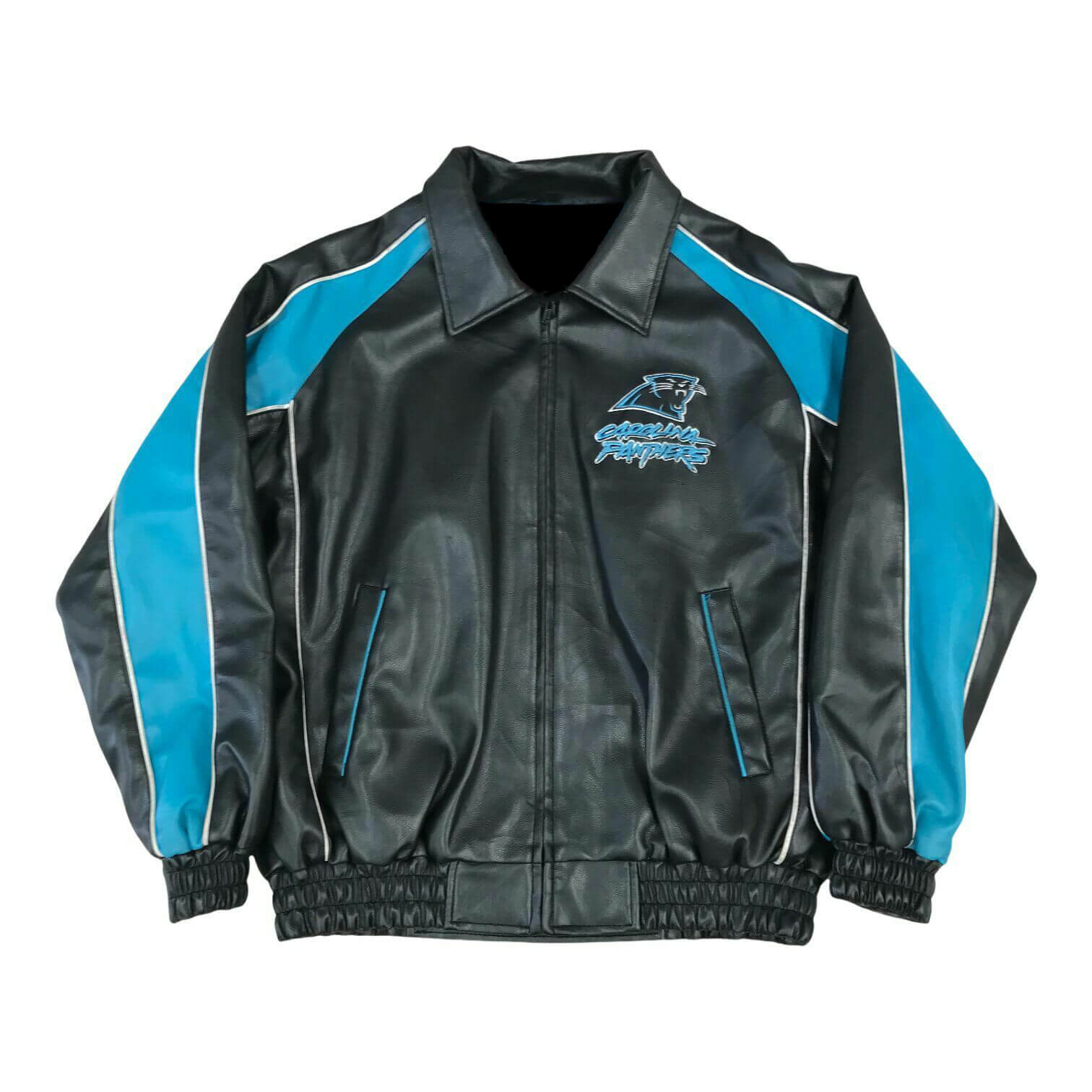 Black Blue Carolina Panthers NFL Leather Jacket (1) Black Blue Carolina Panthers NFL Leather Jacket
