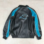 Black Blue Carolina Panthers NFL Leather Jacket