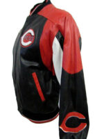 Black MLB Cincinnati Reds Leather Jacket