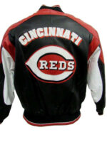 Black MLB Cincinnati Reds Leather Jacket
