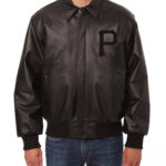Black MLB Pittsburgh Pirates Leather Jacket