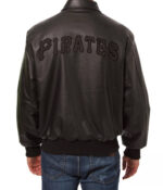 Black MLB Pittsburgh Pirates Leather Jacket