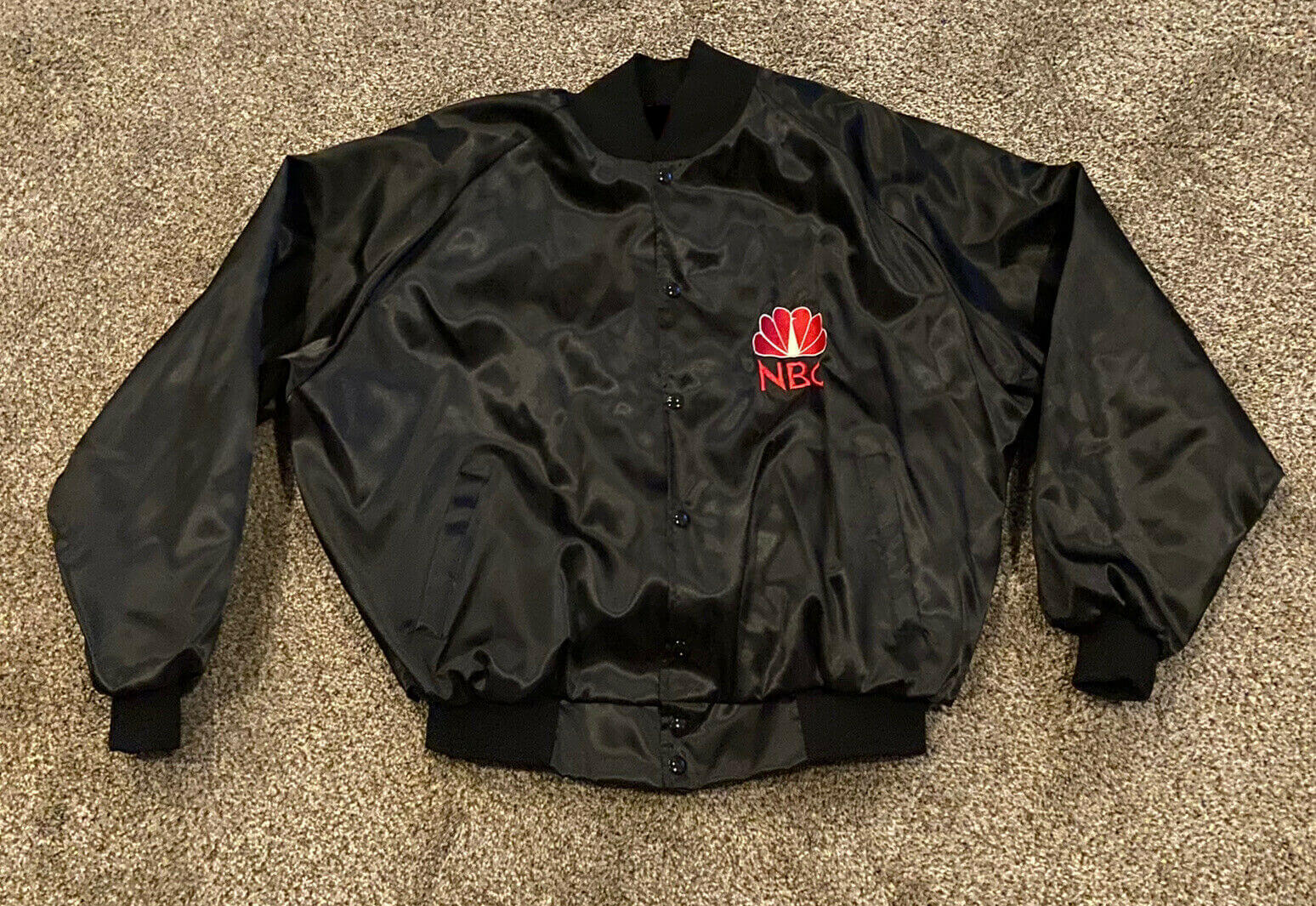 Black NBC Heartbeat Of America Satin Jacket (2) Black NBC Heartbeat Of America Satin Jacket