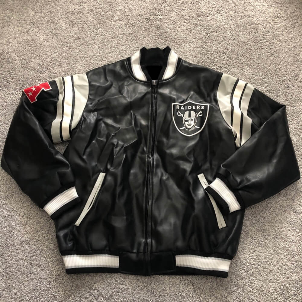 Black NFL Las Vegas Raiders Leather Jacket (1) Black NFL Las Vegas Raiders Leather Jacket