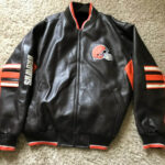 Black Orange NFL Cleveland Browns Leather Jacket