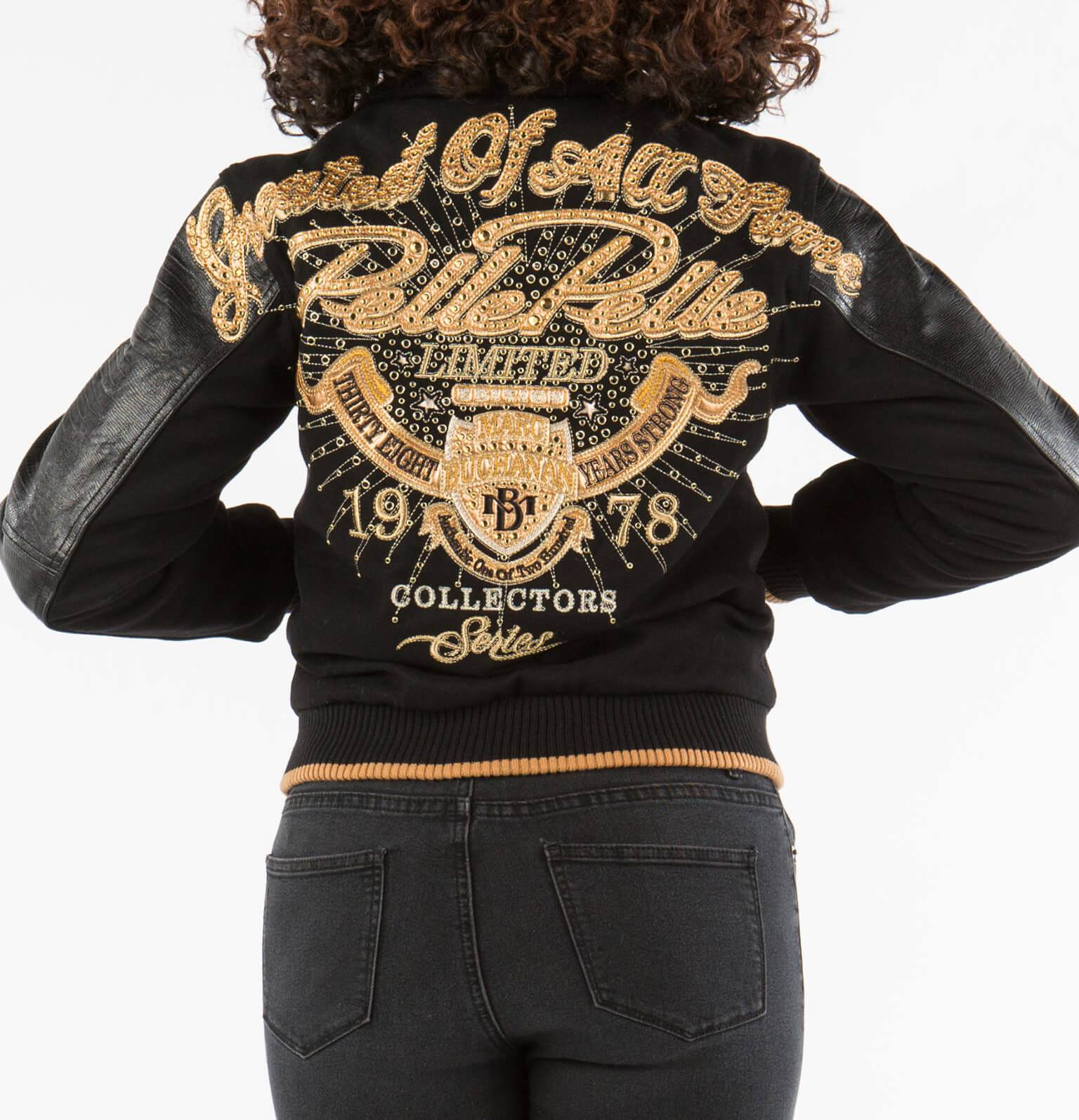 Black Pelle Pelle Greatest Of All Time Varsity Jacket Maker of