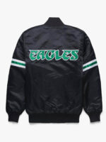 Black Philadelphia Eagles NFL Team Satin Jacket