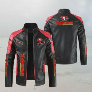 Black Red NFL San Francisco 49ers Leather Jacket