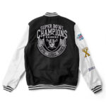 Black White NFL Las Vegas Raiders Varsity Jacket